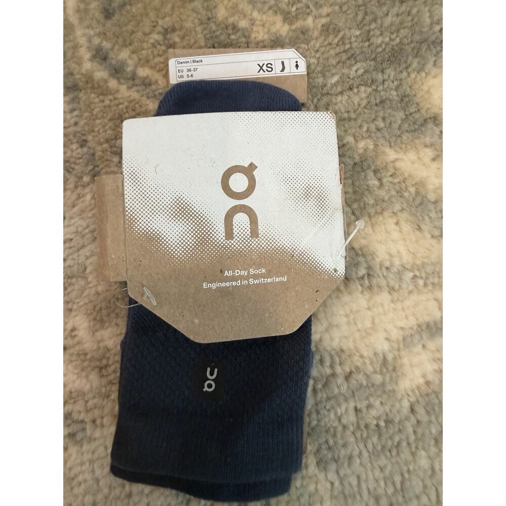 On Cloud All Day Socks Women's Denim/black Sz 5-6 NWT